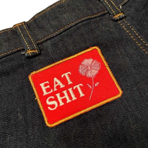 Sugar High Love Stoned Woody Short Denim Booty short with pockets Naughty words - Picture 14 of 15